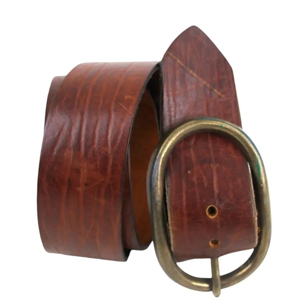 CLASSIC BROWN GENUINE LEATHER 1 7/8"Wd DRESS CASUAL WOMEN'S BELT Size L (61D